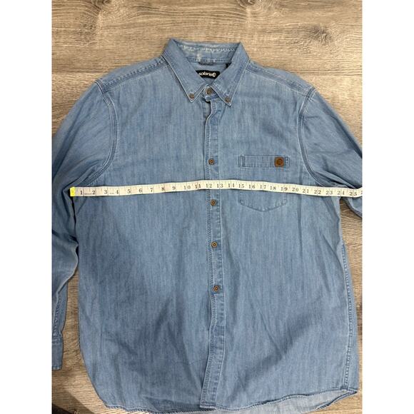 Solaris Outdoors Men's XL LS Dark Denim NEP 2-Pocket Button up Shirt - Picture 3 of 5